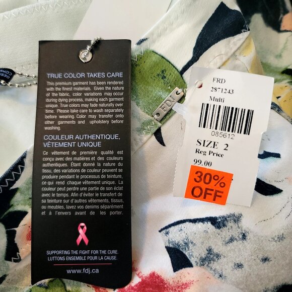 FDJ French Dressing Jeans Womens Pull-On Slim Ankle Pants Size 2 Floral New - Picture 5 of 11